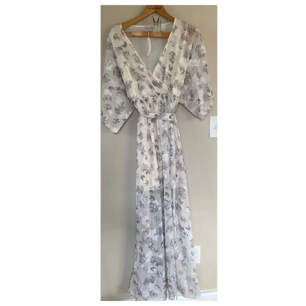 NWT Baltic Born Kia Kimono Maxi Dress Sage Floral XXL